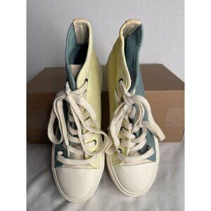 Women’s AMERICAN EAGLE HIGH TOP SNEAKERS‎ Teal & Yellow Size 6